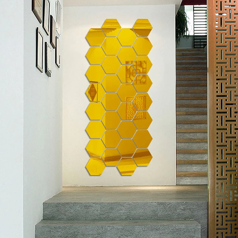 Lux™  3D Hexagon Mirror Home Decor