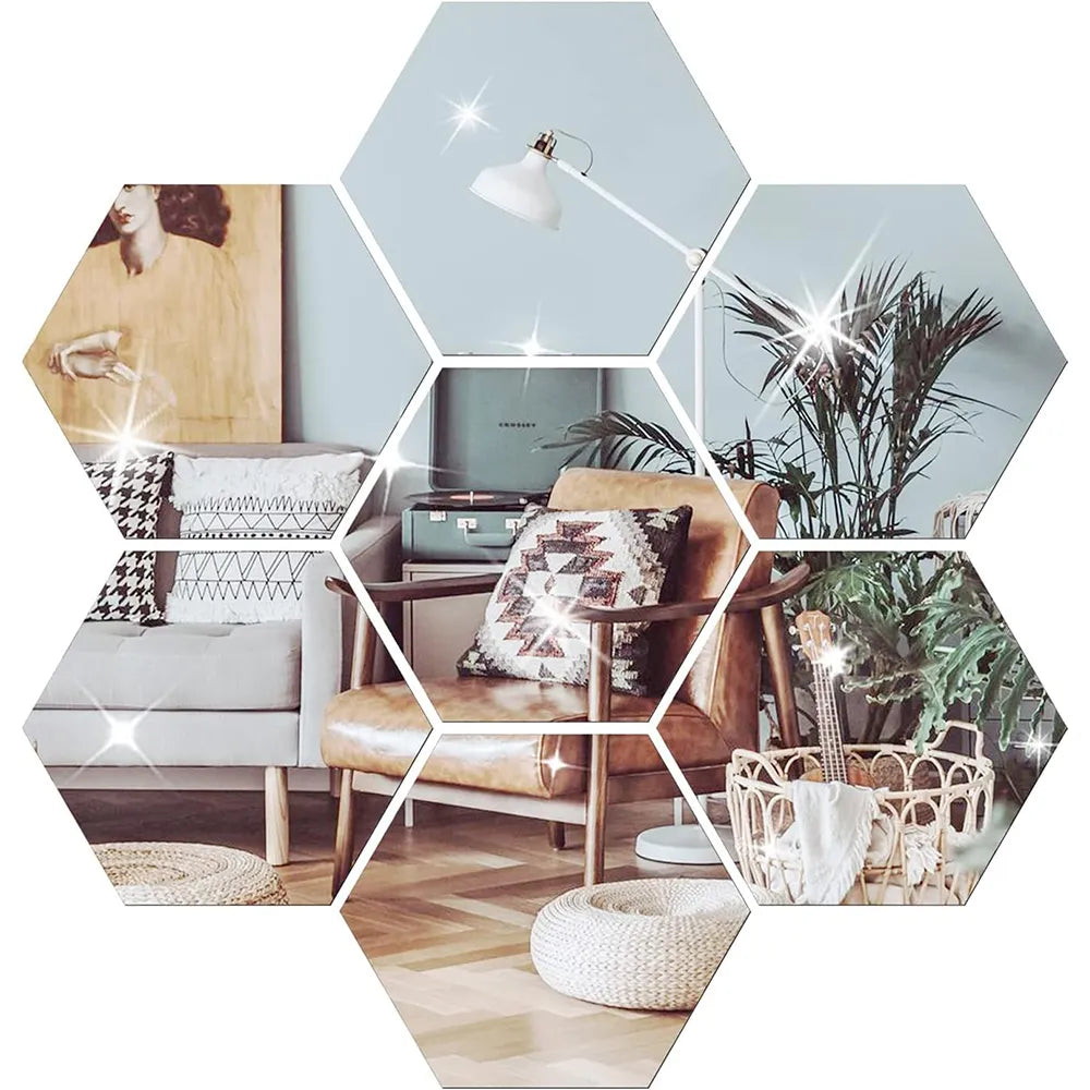 Lux™  3D Hexagon Mirror Home Decor