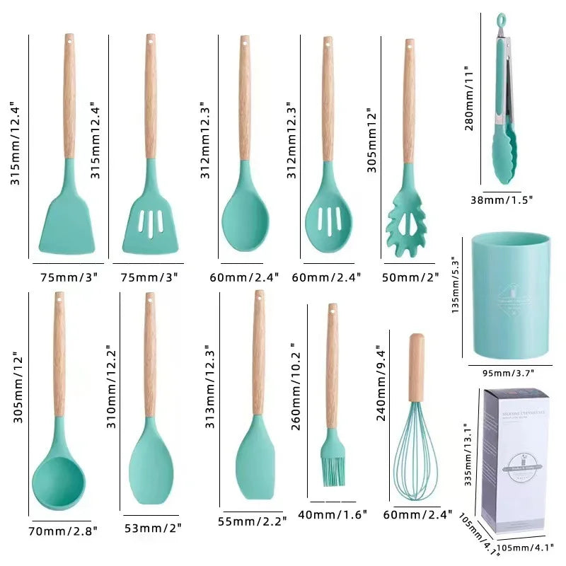 ChefCooks™  Full Set of Silicone Cooking Utensils