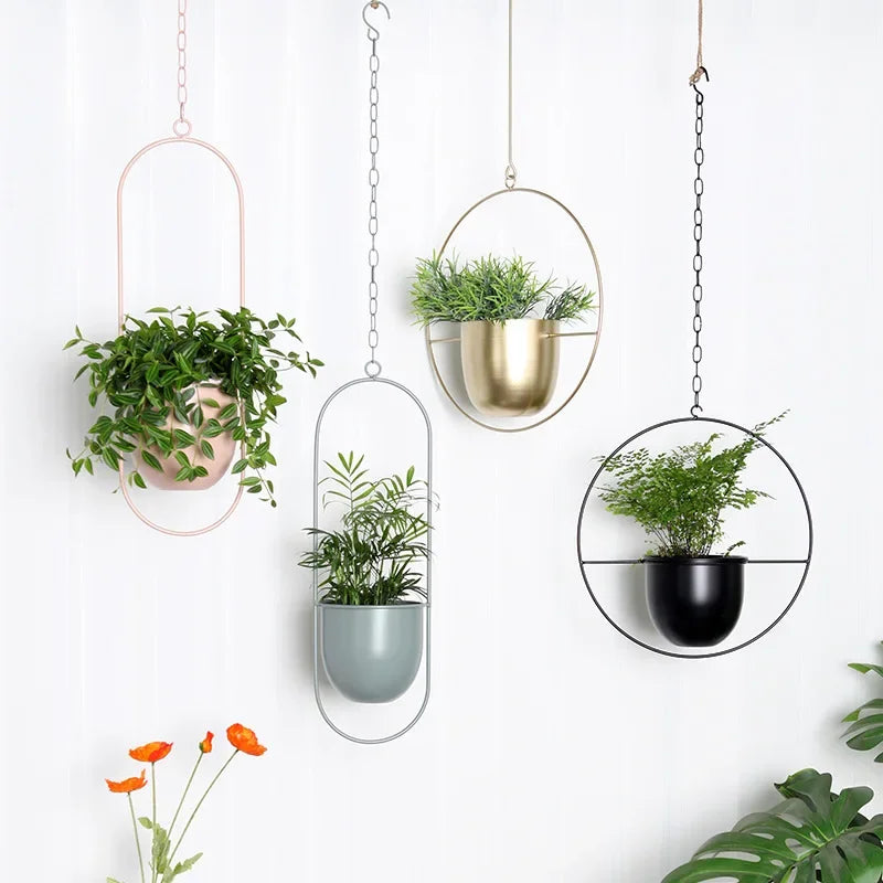 SkyFlowers™ Modern Hanging Iron Flowerpot